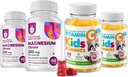 Vitamīni C Gummies 120 skaits bērniem un pieaugušajiem 240 mg un magnijs 200 mg Gumies - Imūnsupport Low-Cugar košļājamā gummy Vitamīni bērniem ar magnija Calm Kovi bērniem un pieaugušajiem Bezcukura