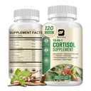 Kortizola papildinājumi sievietēm vīriešiem, 10-in-1 Cortizol Detox ar Ashwagandha, magnijs, L-teanīns, līdzsvaroti kortizola līmeņi, nakts un kalm atbalsts, 120 Vegan kapsulas