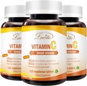 Lovita vitamīns C 1000mg ar Bioflavonoids & Rose HIPS, Timed Release Pārklājums, Augsta potence, Atbalsts Boost Veselīga Imūnfunkcija, 120 Veģetāru tabletes 4 mēnešu piegādes (iepakojums 3)