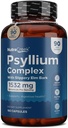 Psyllium Complex – 11-Ingredient Psyllium Husk Kapsulas ar Psyllium pulveri, Slippery Elm & Ginger, lai attīrītu & Support Gremošanas sistēma Veselības aizsardzība – 180 Kapsulas