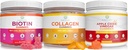 Attīrīt dzīvi Ābolu Sidra Etiķis, Collagen & Biotin Bandle, Gut Health & Digestion, Gumijas matu augšanu, Veselīgāku ādu un nagus, Vegan, bez lipekļa, ne-GMO Visi dabas papildinājumi