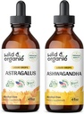 Savvaļas un organiskā Astragalus Tincture 4 fl oz & Ashwagandha Tincture 4 fl oz