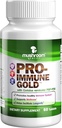 PRO-Immune Gold  -"Labākais imūno atbalstu "Klīniski Studējis Coriolus versicolor PSP+PSK & Ganoderma lucidum Sēņu micēlija ekstrakts, All-Natual, Antioksidants Papildinājums, cGMP & USA Ražots, 60 tabletes