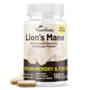 Vegan Vitality Lions Mane papildkapsulas - Nootropo smadzeņu atbalsta papildinājums, Lions Mane sēņu ekstrakts Kapsulas - 120 Vegan Bacopa Monnieri, Gotu Kola, Ginseng