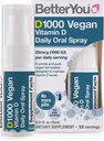 LabākYou D1000 Vegan D vitamīna orālais aerosols - ērta alternatīva tabletēm - augu izcelsmes - veicina spēcīgus kaulus, zobus un imūnsistēmu - palīdzība kalcija absorbcija - 100 dienas devas - 0,5 oz