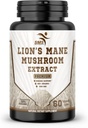 Lion's Mane Pills Mushroom Cognition Kapsulas (60 Veggie Capsules) 30% Polisaharīdi- Lions Mane Extract Capsules - Smadzeņu papildinājums, smadzeņu veselības un atmiņas atbalstam