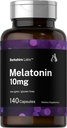 Horbäach Berkshire Labs Melatonīns 10mg    ) 140 Quick Release Capsules ] Extra Strength Formula ; Ne-GMO, bez lipekļa Papildinājums