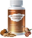 Sēņu komplekss Papildinājums 2600mg, 120 Kapsulas - 10 Sēnes Blend - Reishi, Lions Mane, Cordyceps, Chaga, Turkey Aste, Maitake, Shiitake, Oyster Nootropic Complex - smadzenes, enerģija, Focus Pills