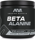 Amazing Muskuļu Beta-Alanīna pulvera papildinājums - 1600 Mg - Neuzliesmojošs - 500 G (1.1 LB) - 312 Kalpojumi - Ne-GMO -Ražots ASV