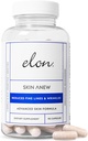 Elon Skin No jauna ar hidrolizētu kolagēnu un hialuronskābi, un vīnogu sēklu ekstraktu un antioksidantiem; Hidrēšanas un pretnovecošanās papildinājums vibrantu ādas veselībai (90 kapsulas).