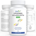 Liposomāli Hidrolizēti kolagēna peptīdi 1700 mg un biotīns 10000mcg Piedevas sievietēm, vīriešiem, augsta absorbcija, E, C vitamīns un Cinka kapsulas ādai, matu augšanai, locītavu un nagiem,60 Softgels