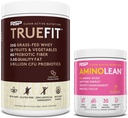 RSP NUTRITION AminoLean Pre Workout Enerģija (Rozā limonāde 30 Servē) ar TrueFit proteīna pulveris (šokolāde 2 LB)