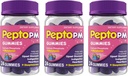 Pepto PM Gumijas ar Melatonīnu miega atbalstam, ātri un efektīvi Gremošanas atvieglojums no grēmām, gremošanas traucējumi, atsāpināts vēders un bezmiegs - Berry Flavor, 24 Ct (3. komplekts)