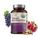 Tīrība Labs Pure Organic Trans Resveratrol Papildinājums ar Quercetin, Vegan Antioksidants Uztura bagātinātāji sirdij, ādai, matiem, nagiem     ) Izgatavots no Japānas Knotweed ) 90 Kapsulas