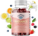 myPEAK Radiance Vegan kolagēna pastiprinātājs un superaugļu gumijas, kolagēna bagātinātāji ar superaugļiem un ādas uzlabojošas barības vielas, matu āda un nagi Vitamīni skaistumam, 60 Gumijas