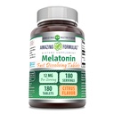 Apbrīnojami Formulas Melatonin Ātra šķīdināšana Papildinājums - Citrus Flavor - 12 Mg Per Kalpošana -- 180 Tabletes - Non-GMO --Luten-free Izgatavots ASV