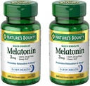 Dabas Bounty Melatonin 3mg, 100% zāļu bezmaksas miega palīglīdzekļi pieaugušajiem, atbalsta relaksācija un miegs, uztura papildinājums, 240 Skaits (iepakojums no 2)