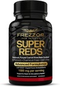 FREZZOR Super Reds Kapsulas ar UAF1000+, All-Natural New Zealand Red Superfood Energy, Essential Red Fruits Veggies & Beets, Antioksidanti, Fermenti, Enerģijas bagātinātāji, 90 Kapsulas, 1 pudele