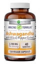 Amazing Formulas Ashwagandha Saknes ar Black Pepper Extract Papildinājums - 2100 Mg Per Servē -- Veggie Kapsulas Papildinājums -- Non-GMO --Lutten-Free -Ražots ASV (1 Pack, 120 Count)