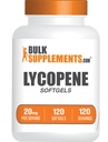 BulkSupplements.com Lycopene Softgels - Lycopene Papildinājums, Antioksidanti Papildinājums - Bez lipekļa, 1 Softgel per Serving (20mg), 120 Softgels (1. iepakojums)