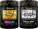 ALPHA LION Superhuman Pre Workout Pulveris & Post Workout Recovery Bandle, ilgstoša enerģija & Focus + Lean Muskuļu augšanu, stiprums & apjoms (Miami Vice & Muskuļu Marg)