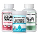 Ārsta CHOICE Gut Gut Guardian Bandle: 60 miljardi probiotikas 30ct + blūzes un gāzes Probiotikas 30ct + gremošanas enzīmi 60ct