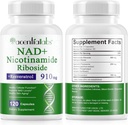 120 Skaits NAD Plus Papildinājums, Liposomāls Nikotinamīds Riboside Kapsulas 900MG ar Resveratrol & Quercetin, Augsta tīrība Nikotinamīds anti-Aging, Cell Gegeneration/Energy/Immune Booster