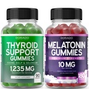 Vairogdziedzera atbalsts sievietēm un vīriešiem (90 Gumijas) Atbalsta papildinājums - Delicious Apple Flavor - Melatonin Gummies pieaugušajiem (180 grāfs) - Quick Dissolve Melatonin 10mg Gumies - ne ĢMO, Vegan & USA Made