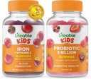 Dzīvot dzelzs un vitamīns C Kids + probiotikas 5 miljardi bērnu, gumijas Bandle - Great Tasting, vitamīnu papildinājums, bez lipekļa, bez ĢMO, košļājamā gumija
