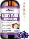 Lauvas Mane Liquid - smadzeņu atbalsts, enerģija, atmiņa un fokuss - cukurs un bezalkohola Lauvas Mane pielikums - 4 Fl OZ, 4 mēnešu piegādes, vīnogu Flavor