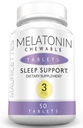 Mauricetes Natural Melatonin 3mg košļājamās tabletes - ātras darbības 3 mg miega tabletes bērniem, pusaudžiem un pieaugušajiem, Neuzliesmojošs, Non Additive, Dissolvedable Miega palīglīdzeklis, 50 košļājamās tabletes