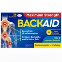 Backaid Maksimālais spēks Aspirīna-bez sāpju atvieglojums no muguras sāpes, skiatica un kāju sāpes, jaudīga kombinācija, Long-Lasting 6 stundu formula, 38 Skaits