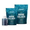 CORREXIKO Marine kolagēna papildinājums Tabletes un pūdera paka - Ietver 10 000 mg dubultu hidrolizētu kolagēna pulveri 15 oz & 5oz un 1800mg kolagēna peptīdu 120 kapsulas - matiem, ādai un nagiem