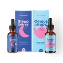 JoySpring Genius nokrīt smadzeņu papildinājums un SleepBerry Melatonin bērnu miega atbalstam