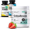 ColonBroom Psyllium Husk pulveris, Colon Broom Colon Cleanser Fiber papildinājums uzputošanas Relief & Gut Veselība + diena un nakts Burner papildinājumi, Svara vadības tabletes (60 Kalpojumi), 3 Vienības