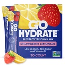 GoHydrate zemu nātrija Elektrolītu pulvera paciņas Bezcukura - Tūlītēja hidrācija Dzēriens Mix - Nulles Cukura Ūdens Uzliesmojošs Packet Vientuļi ar vitamīnu D - (Zemeņu citronāde, 30 iepakojumi)