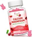 Kalcija magnija Cinka Gumijas, kalcija Magnijs 2:1 Attiecība ar vitamīnu D3 & B12 atbalstam Muskuļi, Mood un Immunity, 60 Vegan Cherry Flavor Gumies