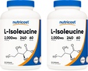 Nutricost L-izoleicīns 2000mg Per Servē, 240 kapsulas pudelē (2 pudeles)