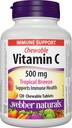 Webber Naturals C vitamīns Košļājamās 500 mg, 120 Tropiskās Breeze Flavour tabletes