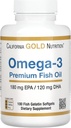 California Gold Nutrition Omega-3 Premium zivju eļļa, koncentrēta formula ar EPA & DHA, Optimal Lipid Profile & Imūnsistēma, bez lipekļa, ne- GMO, 100 zivju Želatīns Softgels