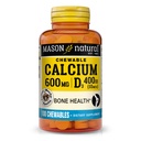 MASON NATURAL Kalcijs 600 mg ar vitamīnu D3, 100 dienu piegādes, atbalsta veselīgu kaulu un normāla muskuļu funkcija, kafija Mocha Flavor, 100 košļājamās vielas