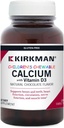 Bērnu košļājamais kalcijs ar vitamīnu D3, Dabiskā šokolāde, 120 tabletes, Kirkman Labs