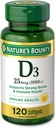 Dabas Bounty vitamīns D3 1000 100 mg Soft Gels, 120 Skaits