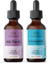 HERBAMAMA Augu šķidrumu pilienu komplekts - Piena gabaliņš Datele ekstrakts un ašwagandha Saknes Tincture 2 fl oz - Vegan, ne-GMO, cukurs un bezalkohola - 2 iepakojumi