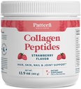 Pattern Wellness kolagēna peptīdi Pulveris (Type I & III) - Mati, naglas, ādas un locītavu atbalsts - Zāle ar fekālijām un ganībām - hidrolizēts, ne-GMO, bez piena, & Keto-Draudzīgi - zemeņu (13 Oz)