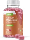 Vitamīna D3 un magnija papildinājums kaulu veselībai - košļājamās kalcija piedevas sievietēm un vīriešiem - bez lipekļa, bez GMO - 90 Skaits