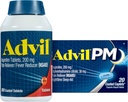 Advil sāpes Reliver un drudzis Reduktors, Ibuprofēns 200mg sāpju mazināšanai - 300 grāfs, Advil PM sāpes Reliver un nakts miega palīglīdzeklis, Ibuprofēns sāpju atvieglošanai un difenhidramīna citrāts - 20 grāfs