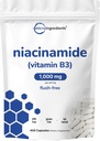 Vitamīns B3 Niacinamīds 500mg Kapsulā, 400 Kapsulas, 1000mg Pietvīkums Bezmaksas Niacīns Per Kalpot, Essential B Vitamīnu Papildinājums 