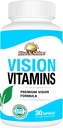 Vision Vitamīni Formula ar luteīnu, vitamīnu A, Taurīns, cinks, kurkuma saknes un vairāk, lai atbalstītu Vision 30 Skaits