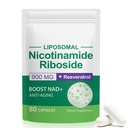 NAD papildinājums, NAD+ nikotīnamīds Riboside Resveratrol 900mg, Diētiskā papildinājums veselīgu šūnu funkcijas, NAD+ Degviela Šūnu aizsardzība un Cctivates Anti-Aging Gēni 80 kapsulas